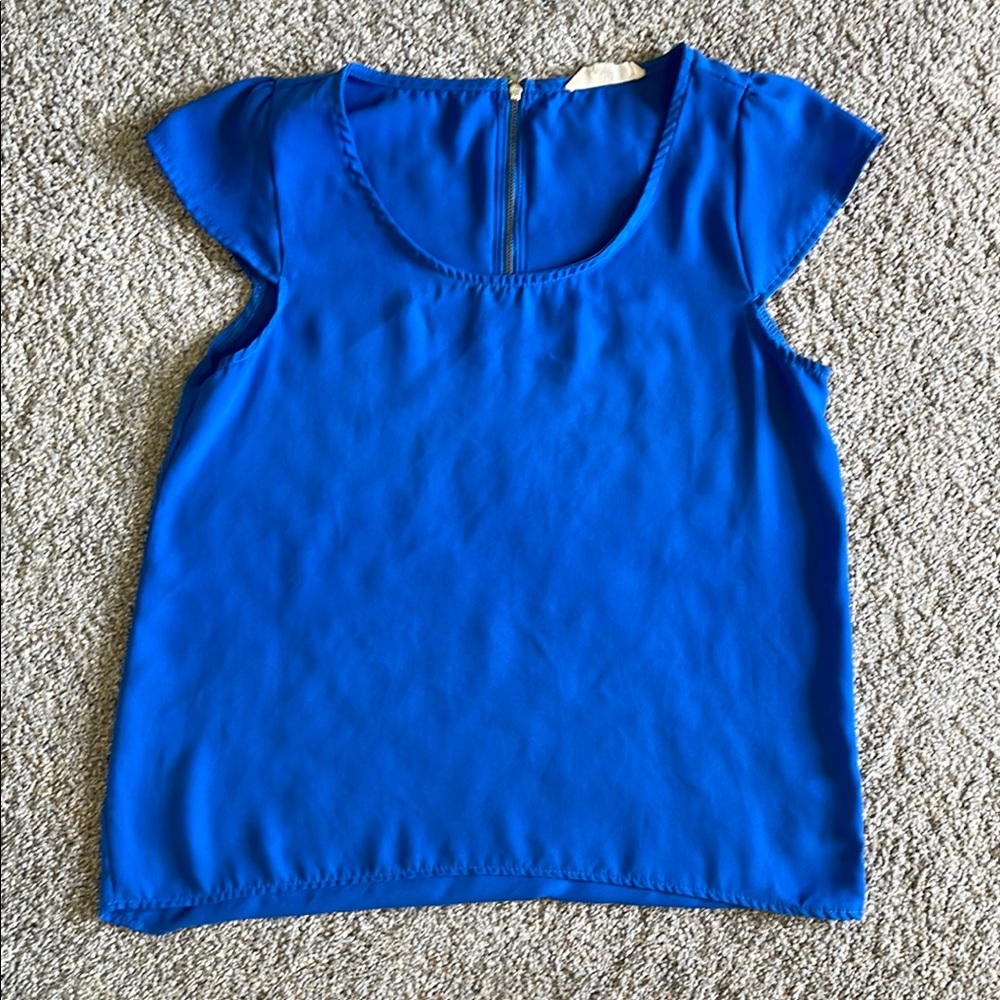Vibrant Blue Cap Sleeve Blouse